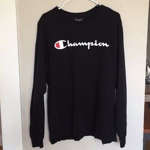 Champion black long sleeve t-shirt XL